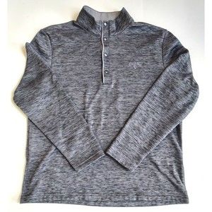 Ladies Callaway Gray & Black 4 Snap High Neck LS Fleece Golf Top Size Medium